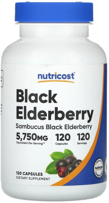 Nutricost 블랙 엘더베리 5750mg 캡슐 120정, Nutricost블랙엘더베리5750mg캡슐120정, 1개 - 쿠팡