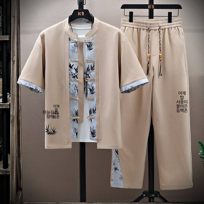남성 개량한복 상하세트 여름용 중국식