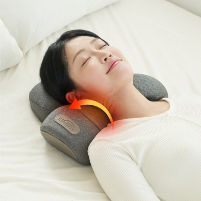 슬룸 정품 슬룸 목베개 플러스 에어리프팅 온열 경추 마사지 베개, 1개 - 목베개
