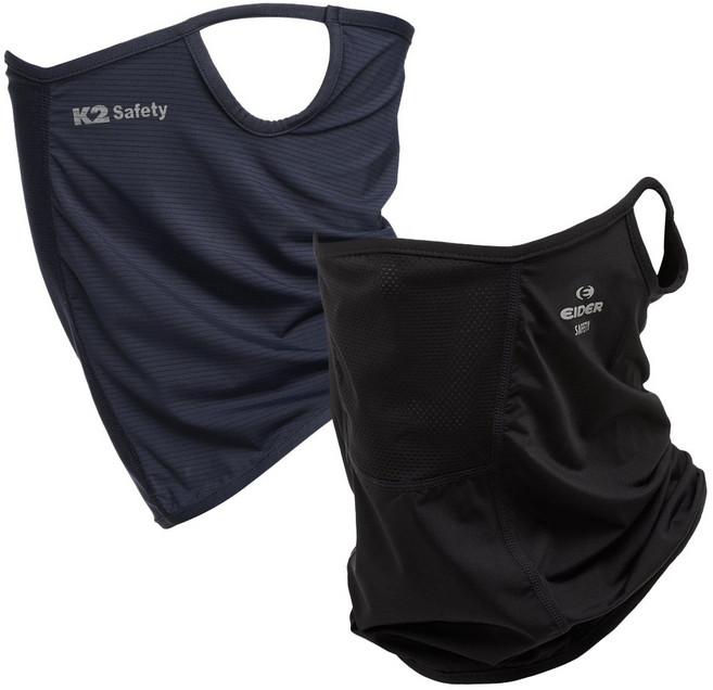 K2 SAFETY 귀걸이형 페이스 커버 넥마스크 + 아이더 SAFETY 페이스 쿨링 액티브 넥스카프 2세트, 블랙+다크네이비, 1개