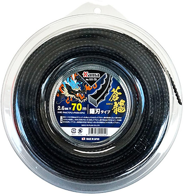 카마 일제 예초기 줄날 커터 나일론 캇타 예초기날 꽈베기 톱니형 사각형 KAMA, 06_톱니형 70M 2.6MM 나일론커터NO.10170, 1개