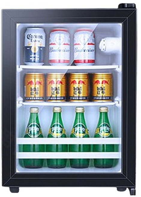 BC-58 直冷式 58L 強化玻璃門 飲料冷藏櫃 110V, 黑色冷藏冰箱58L【冷藏+氛围灯+安全鎖】