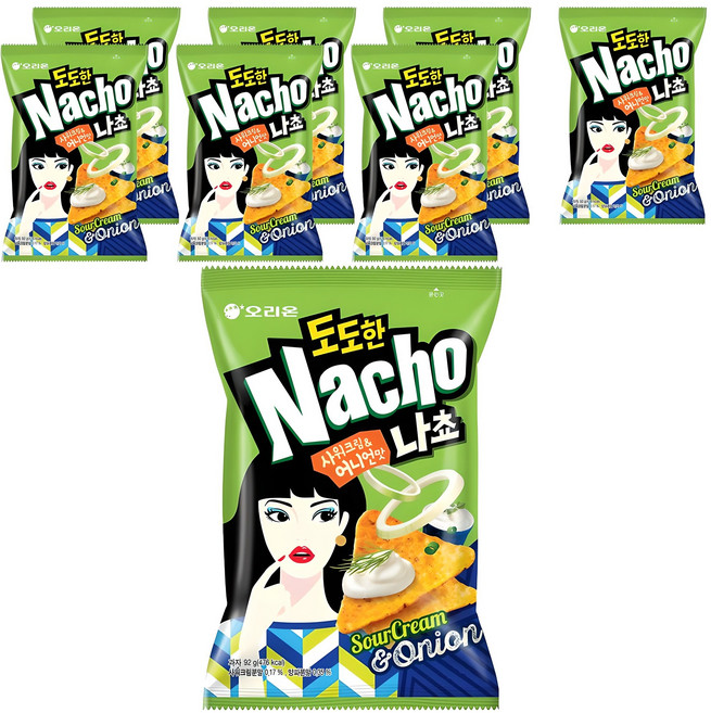 오리온 도도한 나쵸 사워크림 어니언맛, 92g, 8개