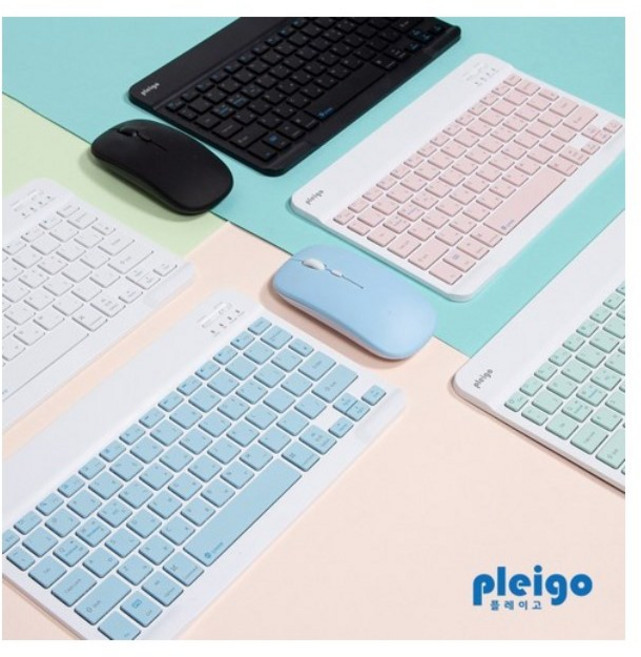 플레이고 무선 저소음 휴대용 파스텔 슬림 블루투스 키보드, MINT, kb10