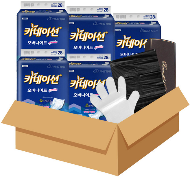 일자형 패드 속기저귀 오버나이트 5팩, FREE(onesize), 6세트, 28개입