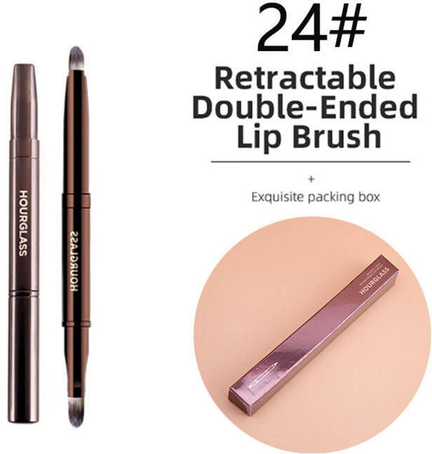 화장품 브러쉬 세트 모래시계 컨실러 합성 머리 각진 아이 블렌딩 브라운 호환 메탈 핸들 메이크업 도구, 1개, 11 Hourglass--24-1PCS