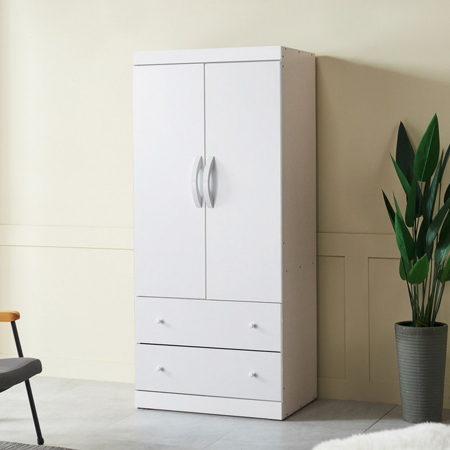 준 800 주니어 장롱 원룸 싱글 침실 수납 가구 서랍 옷장, 웬지화이트, 단일사이즈