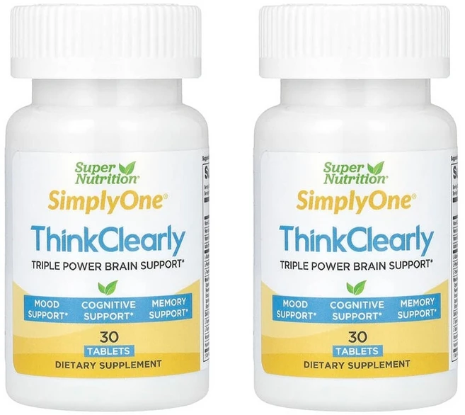 슈퍼 뉴트리션 심플리원 씽크 클리어 Super Nutrition SimplyOne Think Clearly 30정x 2개, 30정 - 쿠팡