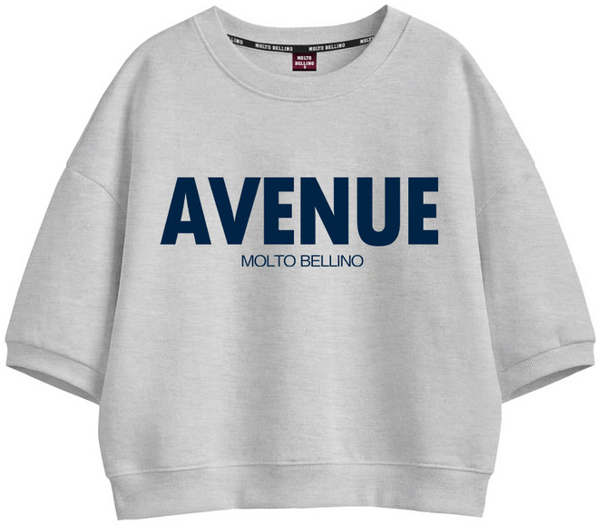 몰토벨리노 SF 에비뉴 오버핏 세미크롭 반팔 맨투맨 티셔츠