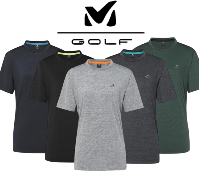 [단독특가] 밀레 골프 남여공용 반팔 UV 차단 반팔 티셔츠 흡습속건 신축성 등산 캠핑 일상 물놀이 게이트볼