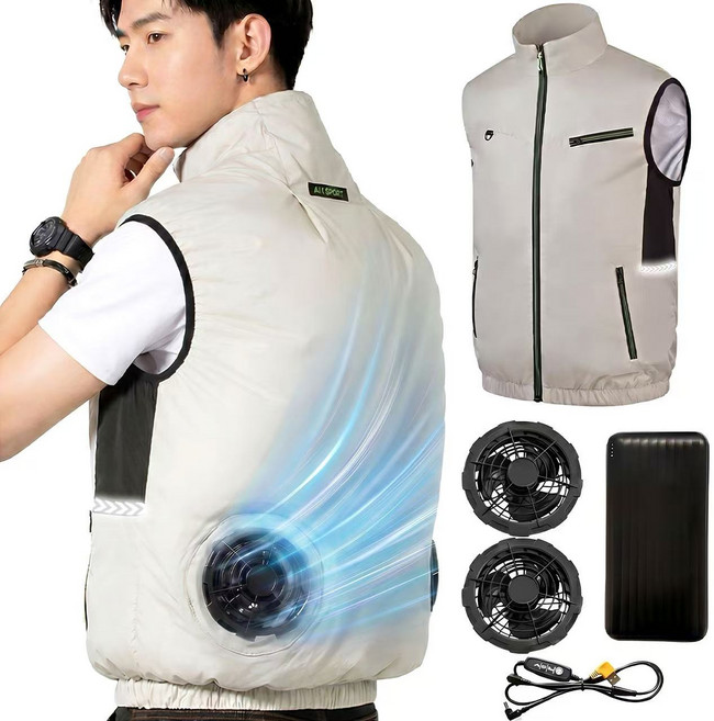[26년 신상] 20000mAh 대용량 초경량 선풍기조끼 3단풍량 냉풍 쿨링조끼 골프 등산 낚시 작업용 필수템