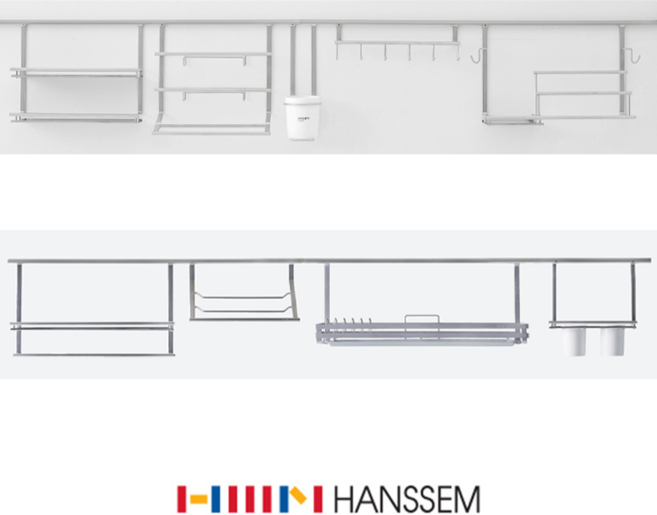 한샘 주방 식기건조대 싱크대선반 키친타올걸이 개수대 행주 컵 수저통 걸이 스텐, 05.New 고급 2단 선반