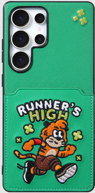 디자인스킨 갤럭시 S25 자수 러닝 카드 수납 케이스