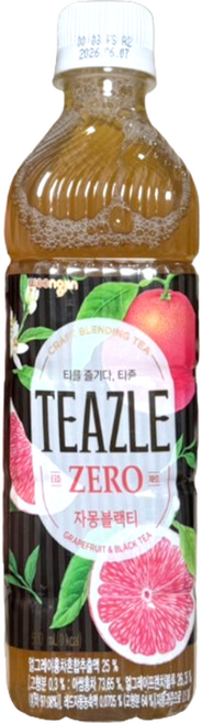 웅진 티즐 제로 자몽 블랙티, 500ml, 1개