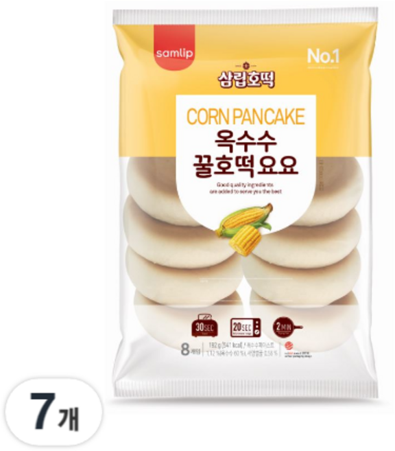 삼립 옥수수 미니 꿀호떡 요요 8입, 192g, 7개