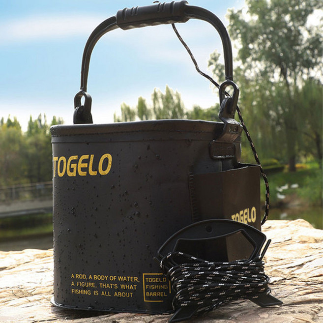 EVA 접이식 낚시 두레박 1.3L 미니 살림통 휴대용 버킷 방수 미끼통 캠핑 세차용, 멀티 두레박 13L