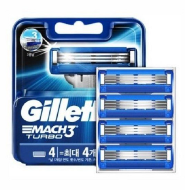 질레트 마하3 터보 면도날, 4개입, 1세트