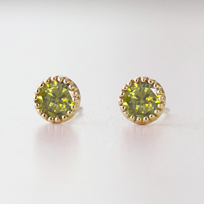 Silver 925 은침 탄생석 스터드 귀걸이 12종