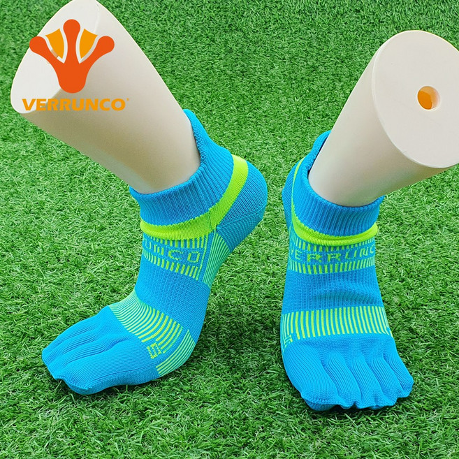 베룽코 스피너1 마라톤 러닝 쿠셔닝 물집방지 스포츠 발가락 양말, 스카이블루, 1개