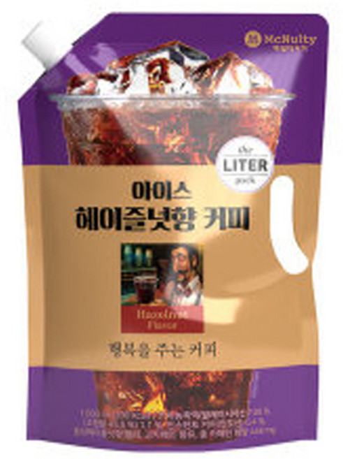맥널티 헤이즐넛향 커피 대용량, 1L, 2개