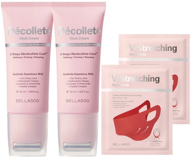 벨라수 데콜테 넥크림 2입 +V 스트레칭 밴드마스크, 1개