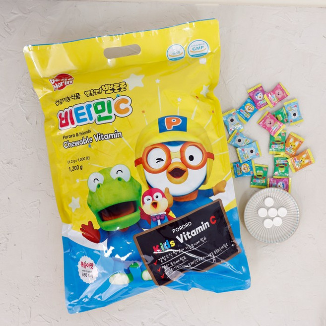 뽀롱뽀롱 뽀로로 비타민C 1000T (츄어블/복숭아맛), 1개, 1000정