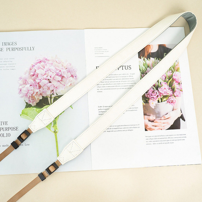 카메라 스트랩 모노코크 스트랩 적용 캐논 니콘 소니 후지 홀터 끈 스트랩 PU 빠른 분리, 1개, 흰색