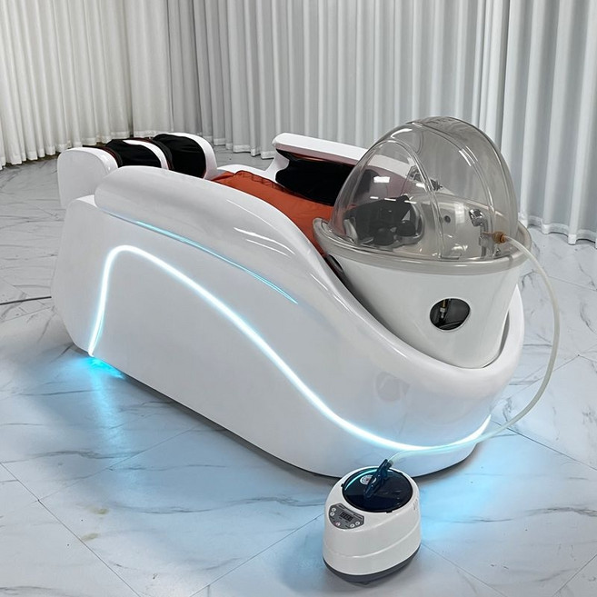 샴푸 안마의자 고급 전동 헤드스파 샴푸대 미용실 머리감는 의자 두피관리실 마사지 베드, A형세라믹전신마사지실리콘받침물순환훈증, FREE