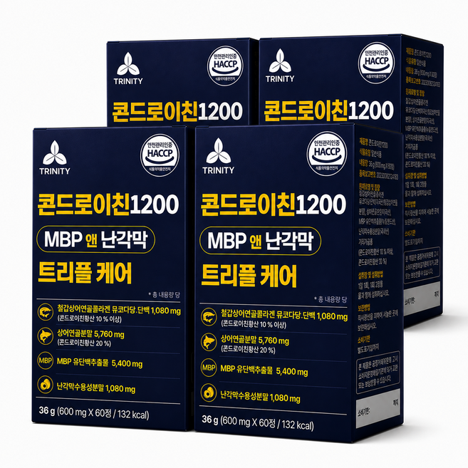 철갑상어 콘드로이친1200 MBP 앤 난각막 트리플케어 식약청인증 HACCP, 4개, 60정