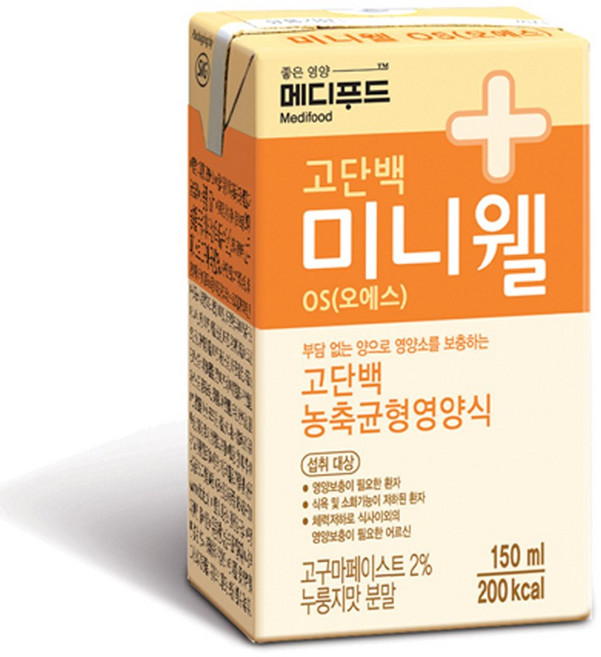 메디푸드 고단백 농축균형영양식 미니웰 OS(150ml 24개입) 고구마맛(누룽지페이스트함유), 24개