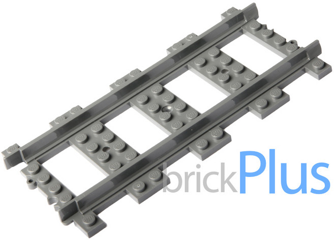 레고 부품 기차 직선 레일 트랙 Dark Bluish Gray Train Track Plastic (RC Trains) Straight 4279714 53401 7499, 1개