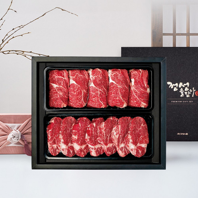 1+등급 한우구이스테이크 혼합 선물세트(등심800g 안심800g), 1개