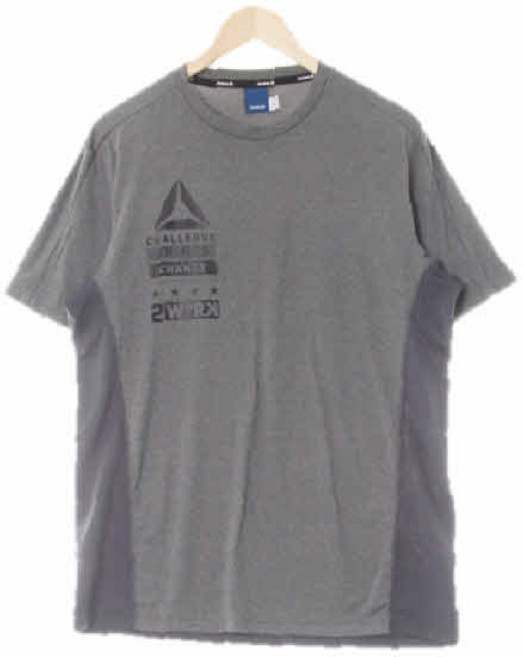 6011 리복 멜란지그레이 프린팅 챌린지로고저지반팔티 [L]