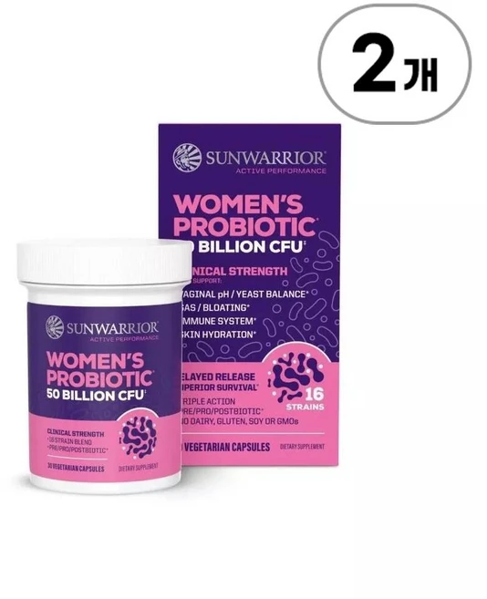 선워리어 여성용 프로바이오틱스 50빌리언 Sunwarrior Active Women's Probiotic 50 Billion CFU 30정, 2개 - 쿠팡