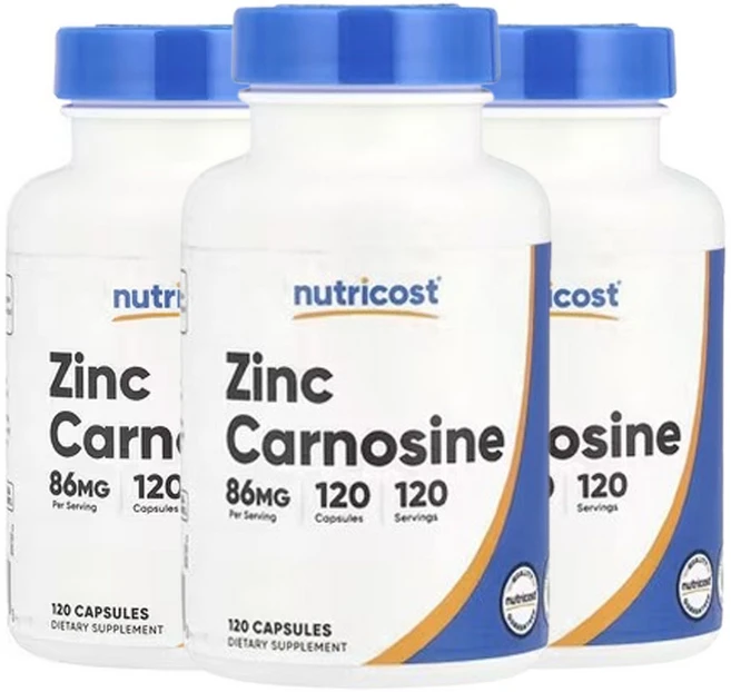 뉴트리코스트 아연카르노신 86mg 120캡슐, 3개, 120정 - 쿠팡