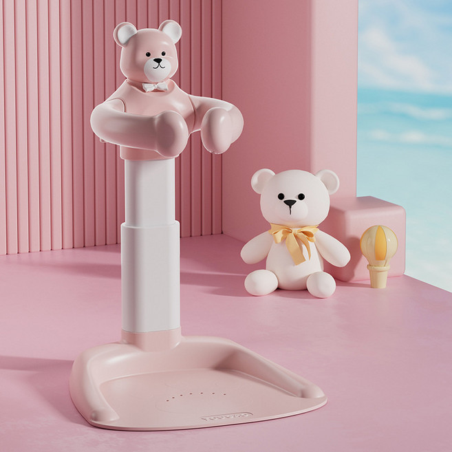 宝宝站立洗澡神器婴幼儿浴盆洗屁屁神器站立洗澡台洗澡架, 1個, 卡通款-粉色:如圖所示