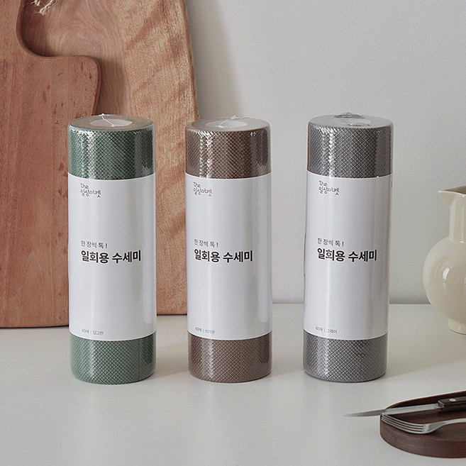 1+1 더일상마켓 일회용 수세미 60매 2개, 딥그린+딥그린