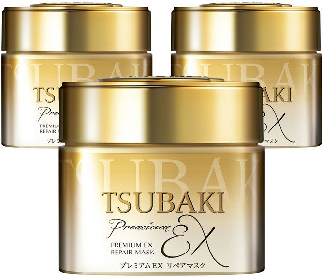 츠바키 프리미엄 EX 리페어 헤어 마스크, 180g, 3개