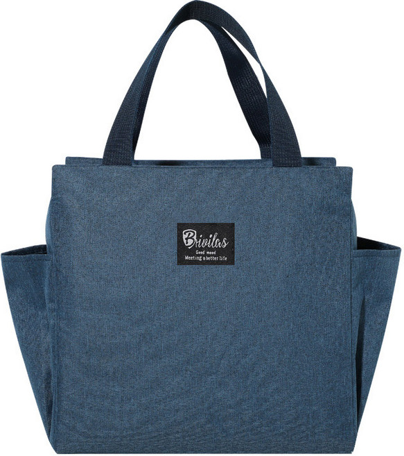 브리빌라스 포켓 보온 보냉 도시락 가방, 네이비, 1개