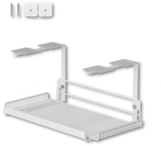 우이지아 침대 옆 수납선반 사이드선반 무타공 정리함, 화이트, 1개, 부착식M