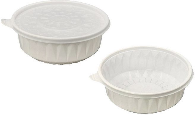 에스제이케미칼 195파이 소 화이트 냉면용기 포장용 칼국수용기 탕용기 150개 세트 고강도 전자렌지용 PP