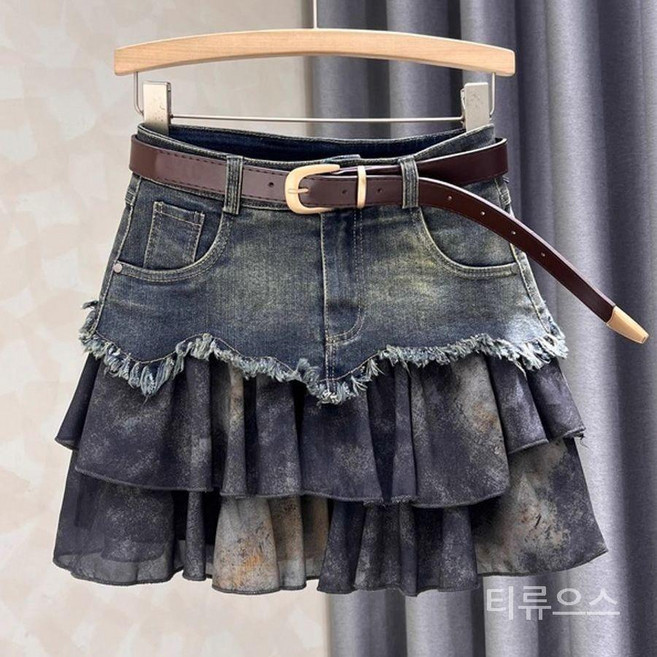 티류으스 청프릴스커트 라인댄스복 라틴댄스복