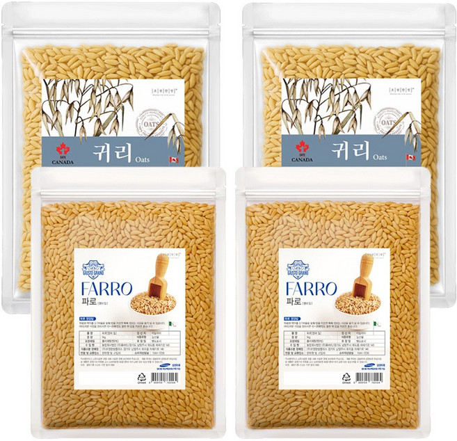 캐나다산 수입 귀리 + 이탈리아 파로 엠머밀 파로쌀, 1개, 4kg