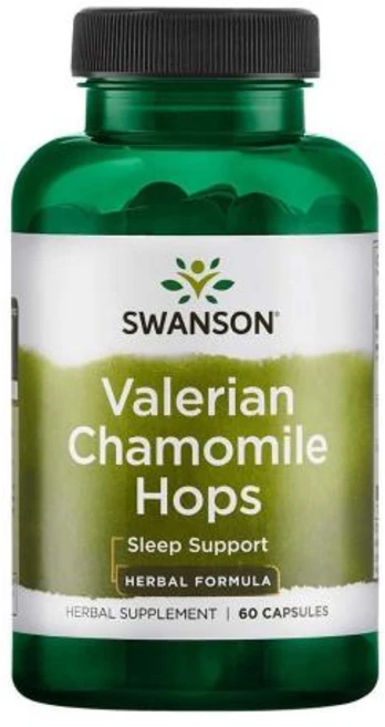 스완슨 발레리안-캐모마일-홉 60캡슐 (1개월분) 쥐오줌풀, 1개, 60정 - 쿠팡