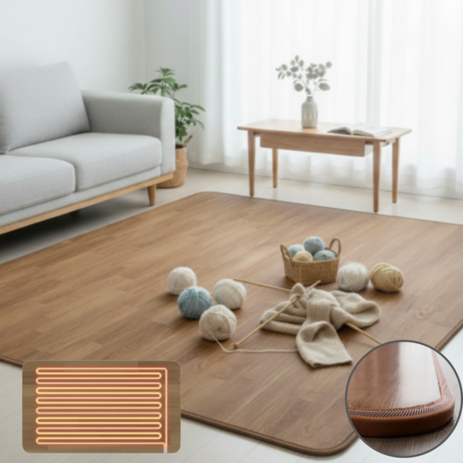 감성살롱 일월 해든마루 도톰한 거실 전기매트 EMF 탄소 온열 전기장판 국내제조, 대형(250X183cm)분리난방