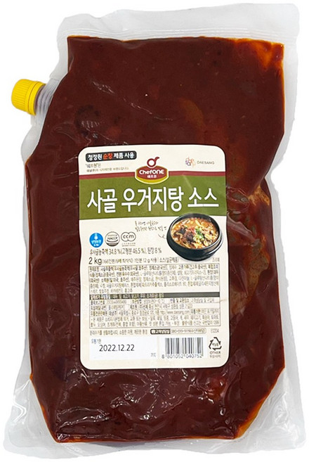 쉐프원 사골우거지탕소스 2kg 13050, 1개