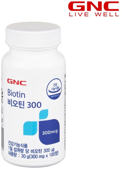 GNC 비오틴 300, 100정, 1개