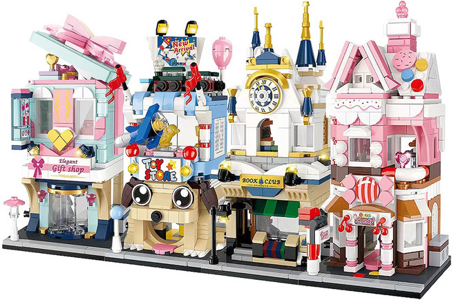 GUDI 블럭 드림시티 판타지월드 스토어, 혼합색상, 남여공용, 플라스틱, 1개