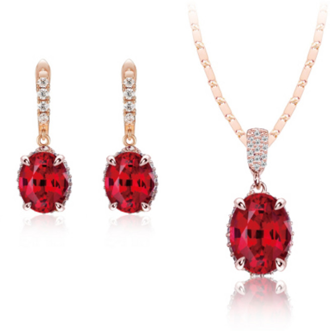 [혜성 주얼리] 루이즈 블러드 루비 귀걸이 목걸이 2종