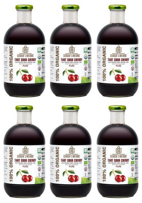 조지아스내추럴 유기농 NFC 타트체리주스 1 000ml, 1L, 6개